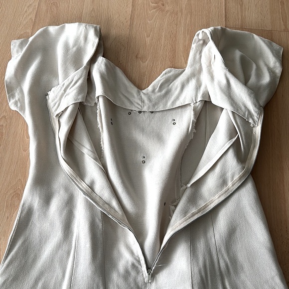 Vintage beige wiggle dress with pockets size 6 - Picture 12 of 14